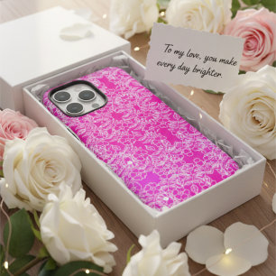 Boho Rosa Weiße Blumen Spitze Chic Ästhetik iPhone 16 Pro Max Hülle