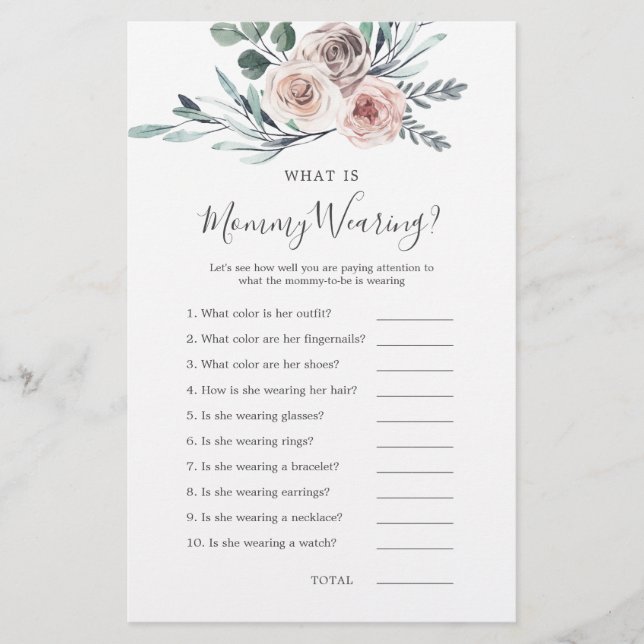 Boho Rose Babydusche Was ist Mama Tragen (Vorderseite)