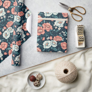 Boho Rose Blume Einzigartiges Wrapping Paper Geschenkpapier