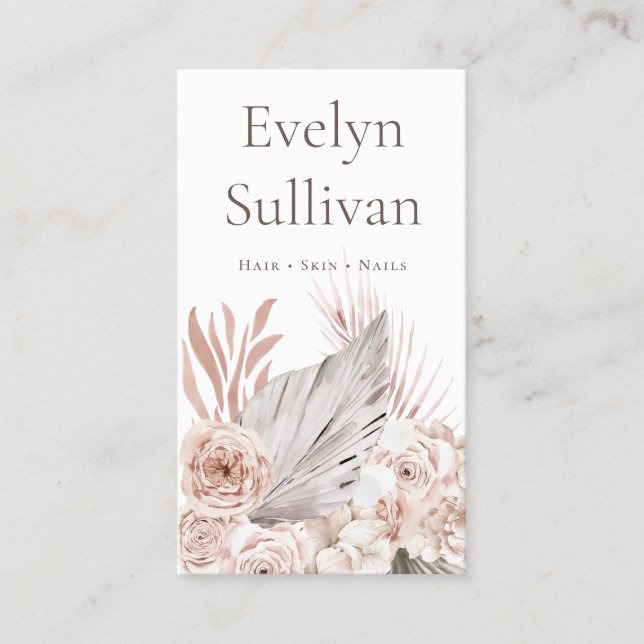 Boho Rose Business Card Visitenkarte (Vorderseite)