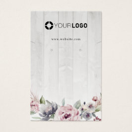 Boho rose Dusty fleuri logo personnalisé