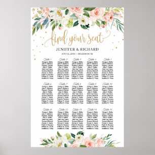 Boho rose floral mariage signe du tableau de siège