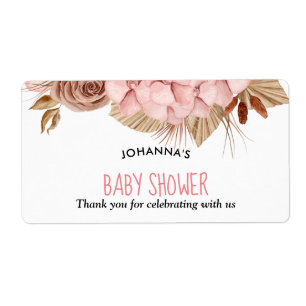Boho Rose Florals   ÉTIQUETTE MERCI BABY SHOWER
