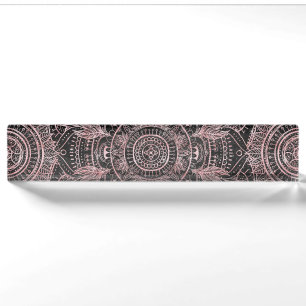 Boho Rose Gold Gray Mandala Elegantes Design Namensplakette
