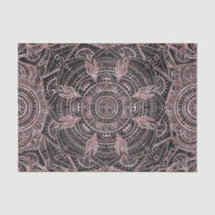 Boho Rose Gold Gray Mandala Elegantes Design Seidenpapier