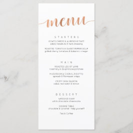 Boho Rose Gold Wedding Menu Menükarte