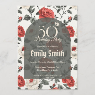 Boho Rose Inspired Happy Birthday Einladung