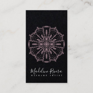 Boho rose Mandala Yoga Macrame Carte de visite