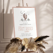 Boho rose moderne filles premier rodéo 1er anniver