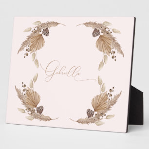 Boho Rose Nom personnalisé Tabletop Plaque avec Ea
