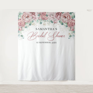 Boho-Rosé Rosen floral gold Brautparty Wandteppich