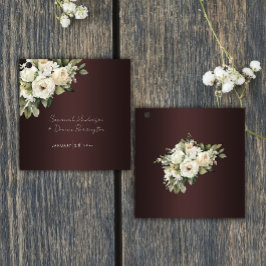 Boho Rose über Elegant Burgundy Wedding Geschenkanhänger