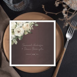 Boho Rose und Elegant Burgundy Wedding Serviette