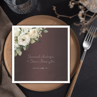 Boho Rose und Elegant Burgundy Wedding Serviette