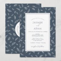 Boho Royal Blue Opulence Blätter Foto Wedding