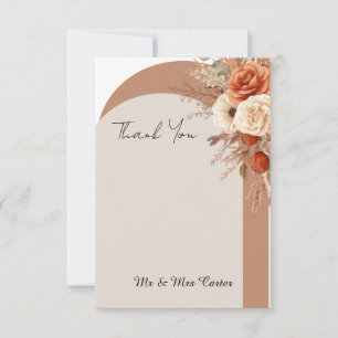 Boho Rust Blumenbogen Hochzeit Danke Karte