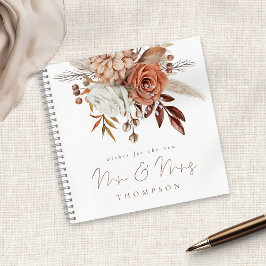 Boho Rust Florals wünscht neue Frau Guest Book Notizbuch