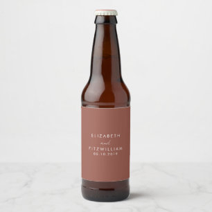 Boho Rust Maple Wedding Beer Flasche Etikett