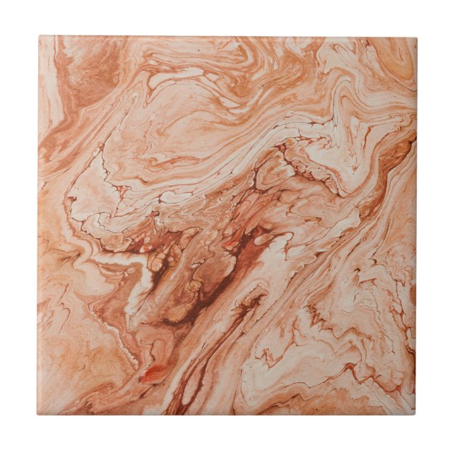 Boho Rust Marble Effect Earthy Abstrakt Fliese (Vorderseite)