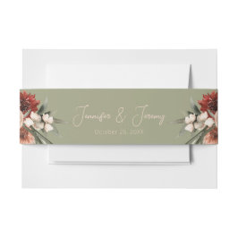 Boho Rust & Neutral Sage Fall Floral Einladungsbanderole