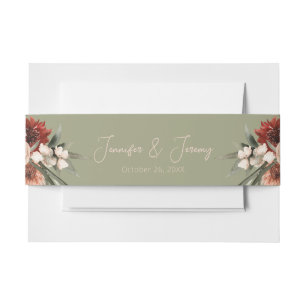 Boho Rust & Neutral Sage Fall Floral Einladungsbanderole