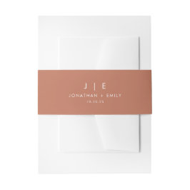Boho Rust Terracotta Monogram Wedding Einladungsbanderole