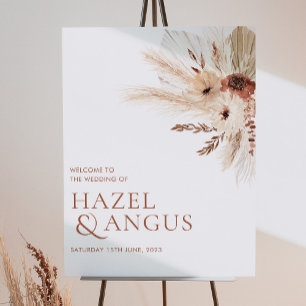 Boho Rust Terracotta Pampas Mariage Affiche de bie