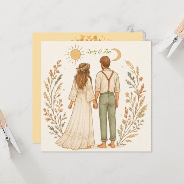 Boho Rustic Cowboy Wedding Save the Date (Vorderseite/Rückseite Beispiel)