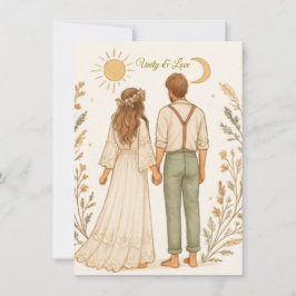 Boho Rustic Cowboy Wedding Save the Date Einladung