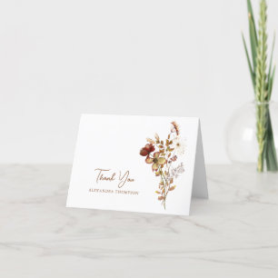 Boho Rustic Earthy Nature Botanical Brautparty Dankeskarte