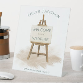 Boho Rustic Easel Willkommen bei Wedding Sockelschild