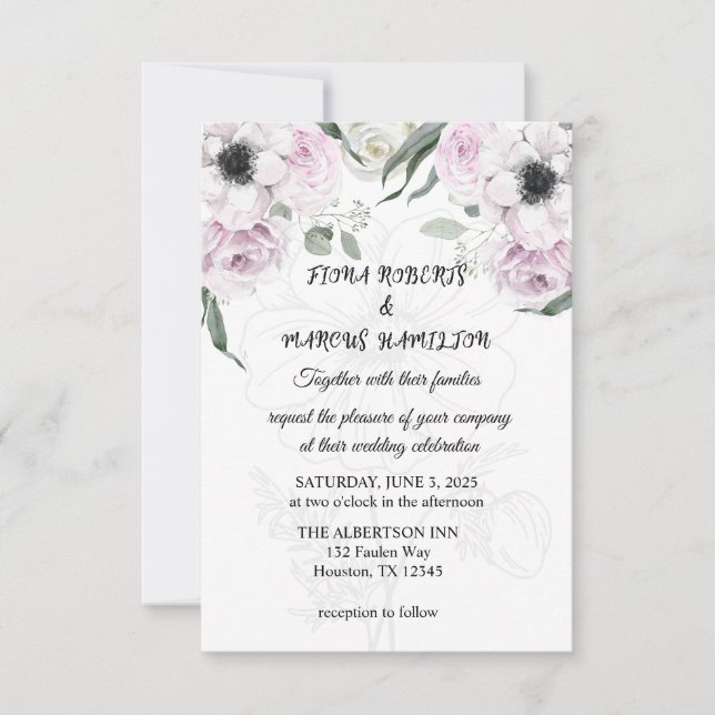 Boho Rustic Elegant Floral Wedding Save the Date (Vorderseite)