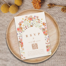 Boho Rustic Fall Floral RSVP Karte