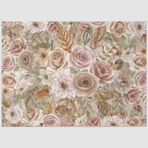 Boho Rustic Floral Decoupage Tissue Seidenpapier