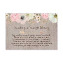 Boho Rustic Floral Feather Baby's Library Beilage