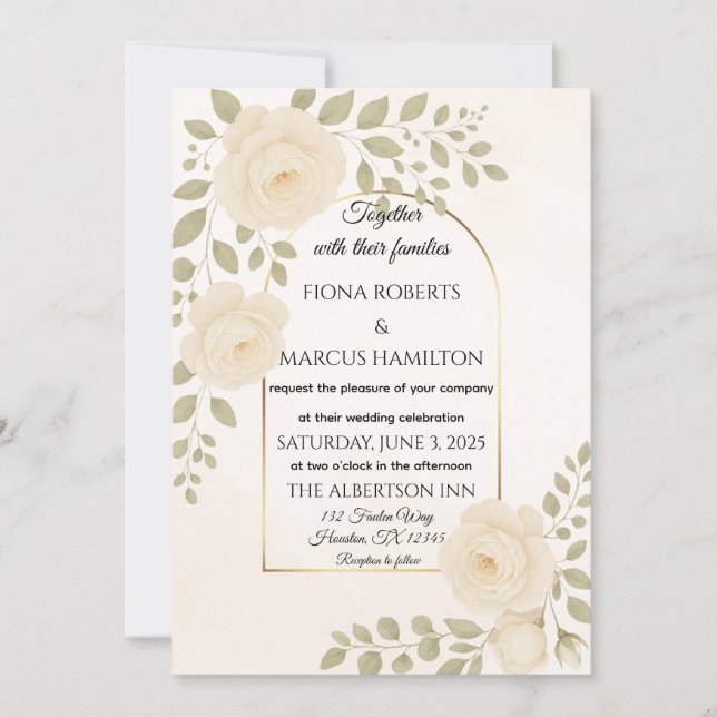 Boho Rustic Floral & Minimalistisch Elegante Hochz Save The Date (Vorderseite)