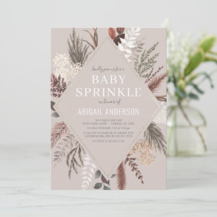 Boho Rustic Floral Pampas Grass Baby Sprinkle Invi Einladung