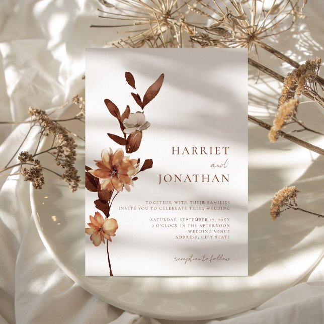 Boho Rustic Floral Wedding Einladung (Von Creator hochgeladen)