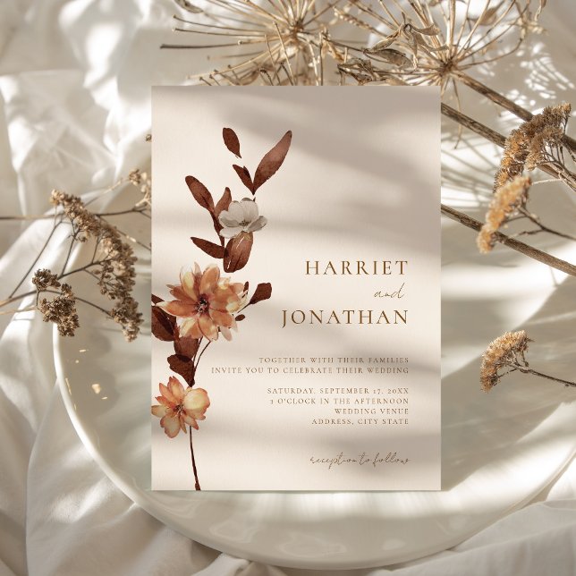 Boho Rustic Floral Wedding Einladung (Von Creator hochgeladen)