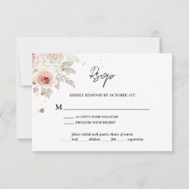 Boho Rustic Floral Wedding RSVP Karte