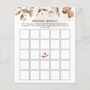 Boho Rustic Florals Brautparty Bingo Game