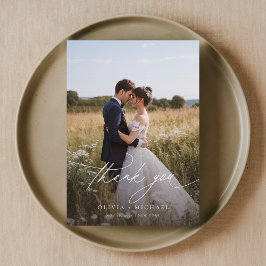 Boho Rustic Foto Wedding Dankeskarte