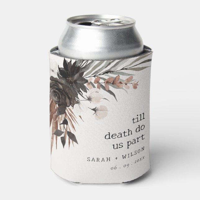 Boho Rustic Gothic Rust Black Botanical Wedding Dosenkühler (Kanne Vorderseite)