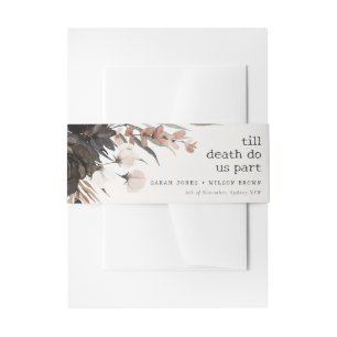 Boho Rustic Gothic Rust Black Botanical Wedding Einladungsbanderole