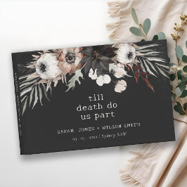 Boho Rustic Gothic Rust Black Botanical Wedding Gästebuch
