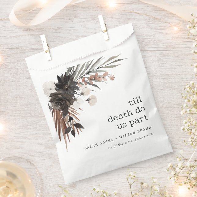 Boho Rustic Gothic Rust Black Botanical Wedding Geschenktütchen (Ausgeschnitten)