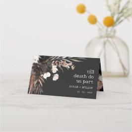 Boho Rustic Gothic Rust Black Botanical Wedding Platzkarte
