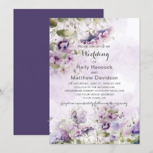 Boho Rustic Lavender Lila Wildblumen Einladung