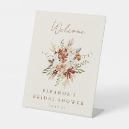 Boho Rustic Meadow Blume Brautparty Willkommen Sockelschild