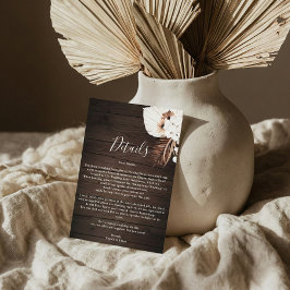 Boho Rustic Neutral Flowers Wedding Details Enclos Begleitkarte
